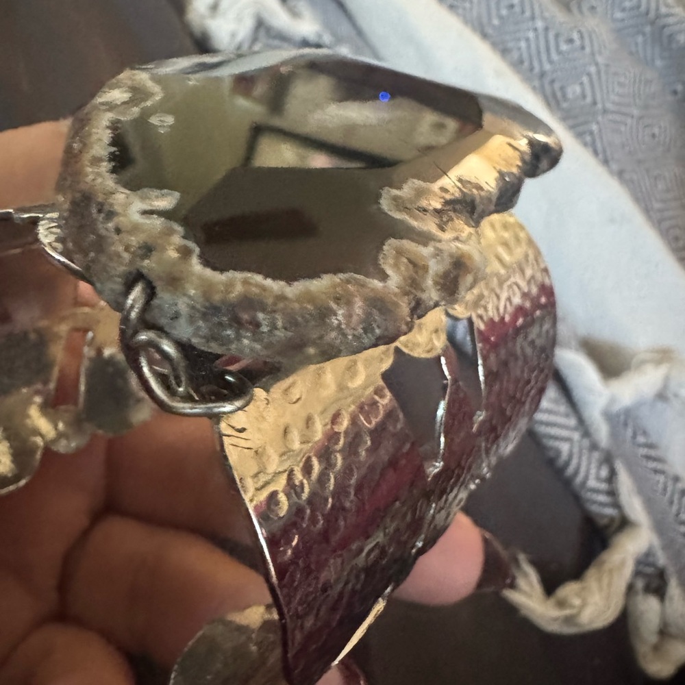 Agate Stone Silver Cuff Bracelet - image 3